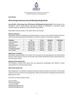 Africa Energy Announces Annual Meeting Voting Results (CNW Group/Africa Energy Corp.)