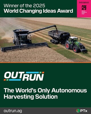 OutRun from AGCO's PTx Trimble brand won a 2025 World Changing Ideas award from Fast Company.