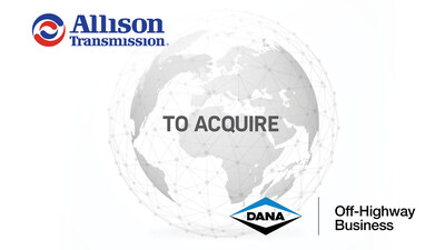 Allison Transmission Holdings Inc. (NYSE: ALSN) today announced it has entered into a definitive agreement to acquire the Off-Highway business of Dana Incorporated, a leading provider of drivetrain and propulsion solutions, for approximately $2.7 billion.