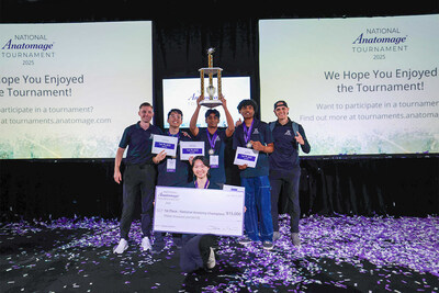 Students from Arcadia High School celebrate as winners of the 2025 National Anatomage Tournament.