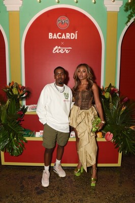 Founder and Creative Director of TIER, Nigeria Ealey and Guest Designer Reyna Noriega celebrate the preview of the exclusive BACARDÍ x TIER “Rooted in Rhythm” merch collection at the La Placita de BACARDÍ event in NYC
