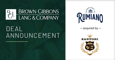 Brown Gibbons Lang & Company (BGL), a leading independent investment bank and financial advisory firm, is pleased to announce the sale of Rumiano Cheese, a leader in organic dairy products, to Sartori Cheese, a fourth-generation family-owned cheese company. BGL’s Food and Beverage investment banking team served as the exclusive financial advisor to Rumiano Cheese.