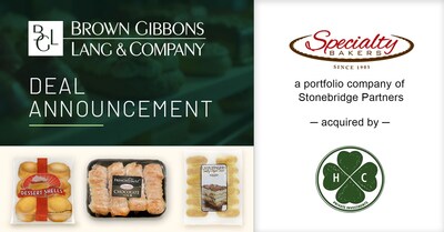 Brown Gibbons Lang & Company (BGL), a leading independent investment bank and financial advisory firm, is pleased to announce the sale of Specialty Bakers, a provider of branded and private label baked goods sold within the in-store bakery section and a portfolio company of Stonebridge Partners, to HC Private Investments. BGL’s Food and Beverage investment banking team served as the exclusive financial advisor to Specialty Bakers.