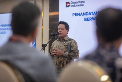 BRI President Director Hery Gunardi speaks at the signing of BRI’s Phase 1 Sustainable Bond Agreement (PRNewsfoto/PT Bank Rakyat Indonesia Tbk (BRI))