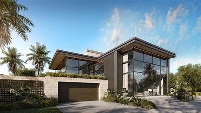 Modern Tropical Garage Door