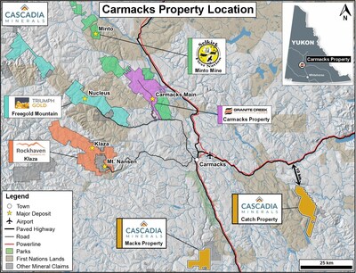 Carmacks Property Location (CNW Group/Cascadia Minerals Ltd.)