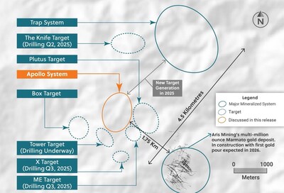 Figure 4: Plan View of the Guayabales Project Highlighting the Apollo Target Area (CNW Group/Collective Mining Ltd.)