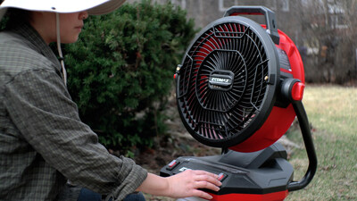 Ecomax Misting Fan in action