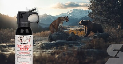 Whether you are an avid camper, hiker, or just someone who loves to explore the great outdoors, SABRE® Frontiersman MAX Bear & Mountain Lion Spray is a must-have for added peace of mind on your next adventure. It combines maximum stopping power with a superior range of 40ft (12m), meaning you can deploy it from a safer distance to deter an aggressive bear, mountain lion or other big cat. It travels up to 20ft (6m) farther than other bear sprays.