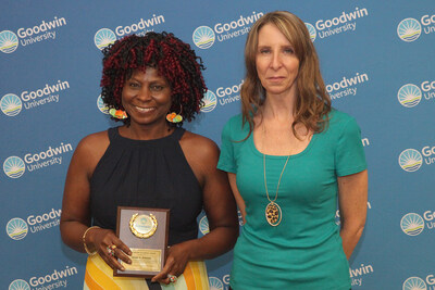 Susan Johnson (left) received the Award for Academic Excellence with Human Services program director Dr. Liz Lane (right).
