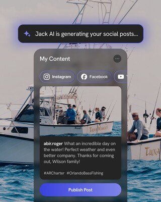 Within minutes, Jack AI™ automatically generates a consumer trip summary, social media posts, and fresh content for guides' personal Guidesly-powered websites, designed to help them appear in search results and attract new clients.