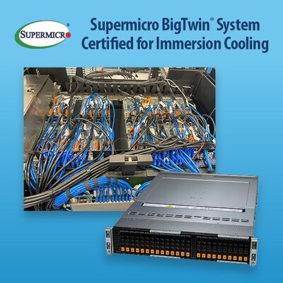 Supermicro BigTwin System Certified for Immersion Cooling Supermicro BigTwin System Certified for Immersion Cooling