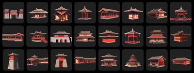 "Tang Dynasty Architecture - Luoyang City” 3D Digital Assets