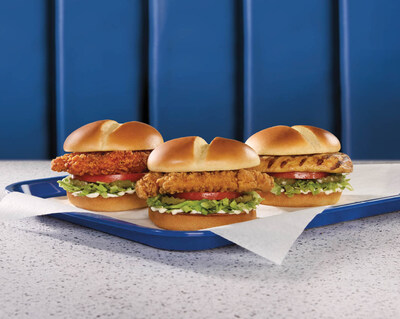Culver's New Spicy Crispy Chicken Sandwich, Crispy Chicken Sandwich and Grilled Chicken Sandwich.