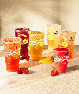The Refrescas lineup features six premium options designed to match any mood, meal or moment. (Credit: Taco Bell)