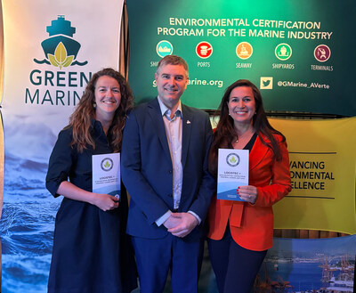 Marie-Andrée Giguère, Environmental Program Manager, LOGISTEC, David Bolduc, President and CEO, Green Marine, Katia Reyburn, Senior Vice President, Communications and Public Affairs, LOGISTEC (CNW Group/Logistec Marine Services ULC)