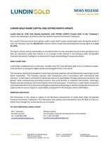 Lundin Gold Share Capital and Voting Rights (CNW Group/Lundin Gold Inc.)