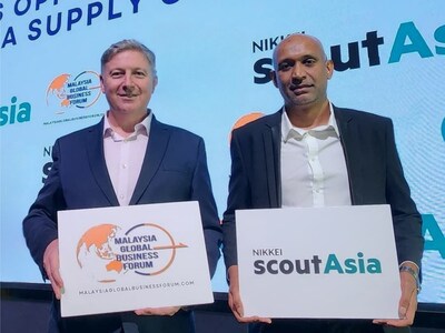 Chandra Krishman, Assistant Director at Nikkei scoutAsia (right) with Nordin Abdullah, Founding Chairman of the Malaysia Global Business Forum (MGBF). | Photo by MGBF