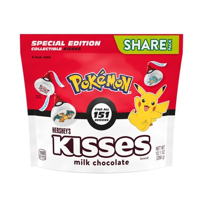 HERSHEY’S KISSES & Pokémon chocolates feature the original iconic 151 Pokémon discovered in the Kanto region.