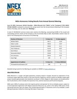 NGEx Announces Voting Results from Annual General Meeting