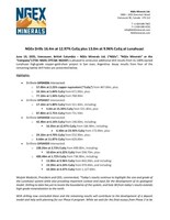 NGEx Drills 16.4m at 12.97% CuEq plus 13.0m at 9.96% CuEq at Lunahuasi