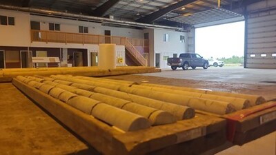 Figure 3: Re-boxed historic core at the processing facility outside Elliot Lake, ON. (CNW Group/Palisades Goldcorp Ltd.)