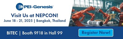 Swing by PEI-Genesis Booth 9F18 (Hall 99) at NEPCON Thailand 2025 from June 18 - 21.