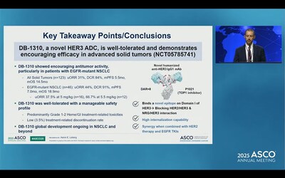 Dr. Aaron E. Lisberg delivering the oral presentation at the ASCO 2025 meeting in Chicago, USA.