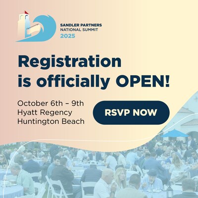 Registration for the 2025 Sandler Partners National Summit, taking place Oct. 6-9 in Huntington Beach, CA, is open!