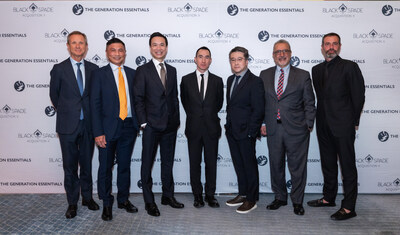 From the left: Mr. Richard Taylor, Co-CEO, Black Spade Acquisition II Co, Mr. Kester Ng, Co-CEO, Black Spade Acquisition II Co, Mr. Dennis Tam, Chairman and Co-CEO, Black Spade Acquisition II Co, Mr. Lawrence Ho, Founder, Black Spade Capital, Mr. Calvin Choi, Founder and Director, The Generation Essentials Group, Dr. Feridun Hamdullahpur, Co-Chairperson of the Board of Directors, The Generation Essentials Group and Mr. Giampietro Baudo, CEO, The Generation Essentials Group