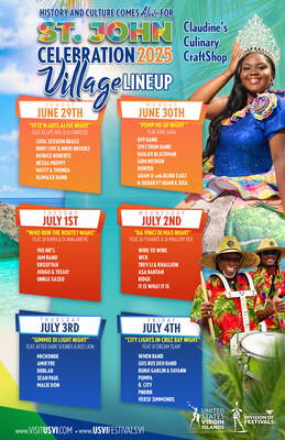 St John Celebration Village Performance Lineup