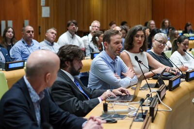 Dr. Daniel Izquierdo Cortázar sharing the InnerSource report at UN Open Source Week 2025