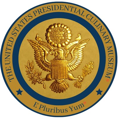 The gold logo of the United States Presidential Culinary Museum.