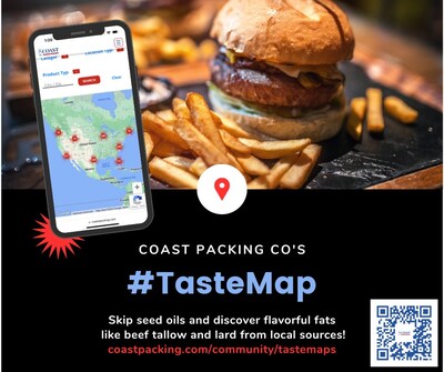 Discover flavorful fats like beef tallow and lard from local sources using Coast Packing Co's TasteMap™.