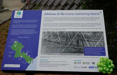 Crane Gathering Space at Island Lake Conservation Area (CNW Group/407 ETR Concession Company Limited)