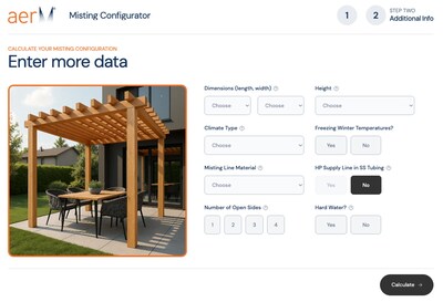 aerMist's new misting calculator takes the guesswork out of designing the perfect patio misting system for your backyard or restaurant.