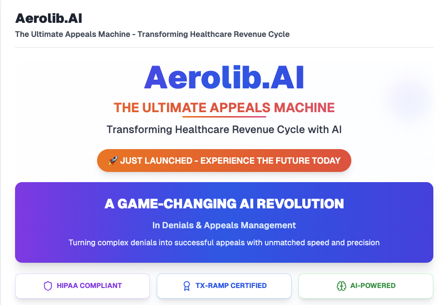 Aerolib Healthcare Solutions Unveils Aerolib AI: The Ultimate Appeals Machine