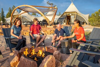 Backroads guests on a Multi-Adventure tour glamping at an Under Canvas property