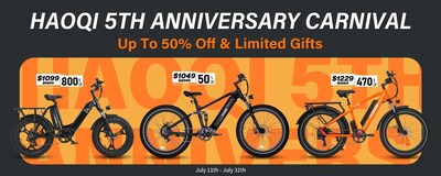 Celebrate HAOQI’s 5th Anniversary: Enjoy Up to 50% Off, Free Ebikes & More