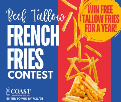 Coast Packing Company launches its 8th Annual #BeefTallowFrenchFries Contest.