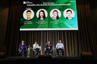 Pamela Phua, Product Management Sustainability & Innovation Director, shared AkzoNobel’s global sustainability strategies at IGBC-SG 2025