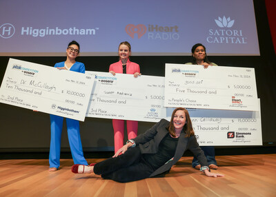 Photo by Jill Johnson |  CEO and Co-founder of ear care company, eosera®, poses for a photo with 2024 eosera® Foundation Pitch Competition winners: Dr. Meena McCullough of BodySpring (second place), Addison LaBonte of Sweet Addison’s (third place), and Lynn Callaway of good dirt® (first place). This year’s competition will offer $42,500 in seed money to women entrepreneurs with promising new businesses. The live event will take place Nov. 13 at the Kimbell Art Museum.