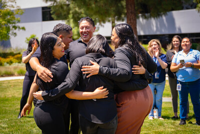 Inland Empire Health Plan earned Great Place To Work Certification™ from Great Place To Work®, the global authority on workplace culture, employee experience and leadership behaviors, for the fifth year in a row. Health plan team members embrace after completing an Ice Bucket Challenge outside IEHP's Rancho Cucamonga headquarters in May.