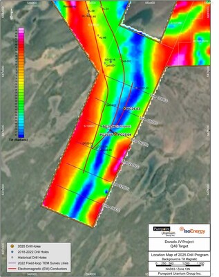 Figure 2: Location Map of 2025 Drill Program at Q48 Target Area (CNW Group/IsoEnergy Ltd.)