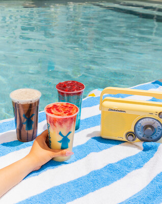 Here to make poolside sippin’ fun for everyone, the Mudslide Mocha, Strawberry Colada and Blue Lagoon with Strawberry Fruit are now available at all 1,000+ Dutch Bros locations, while supplies last.