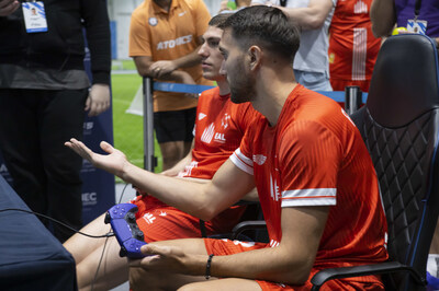 Phygital Athlete Participating in the Digital Side of a Phygital Contenders: Abu Dhabi – Football