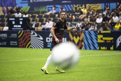 Phygital Athlete Participating in the Phygital Stage of a Phygital Contenders: Abu Dhabi – Football
