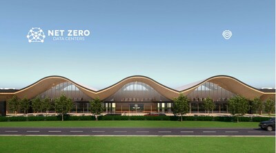 Rendering of office entrance connected to data center campus. (CNW Group/Net Zero Now Ltd)