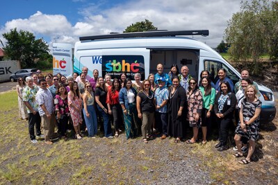 Attendees at Ohana Health Plan and Hawaii Island Community Health Center's blessing ceremony for a new mobile clinic for school-based healthcare.