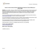 Ovintiv to Host its Second Quarter 2025 Results Conference Call and Webcast on
July 25, 2025 (CNW Group/Ovintiv Inc.)